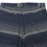 CALVIN KLEIN Mens Shorts Blue Striped Casual M W34 Cotton Blend