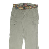 LEE COOPER Mens Cotton Blend Light Green Relaxed Cargo Trousers W35 L33