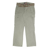 LEE COOPER Mens Cotton Blend Light Green Relaxed Cargo Trousers W35 L33