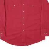 WRANGLER Mens Red Cotton Blend Shirt M Long Sleeve Button Front Casual