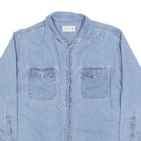 CHEROKEE Mens Blue Denim Shirt M Button Pocket Casual Workwear Long Sleeve