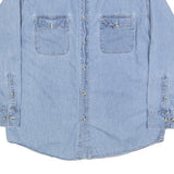 CHEROKEE Mens Blue Denim Shirt M Button Pocket Casual Workwear Long Sleeve