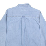 CHEROKEE Mens Blue Denim Shirt M Button Pocket Casual Workwear Long Sleeve