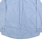 CHEROKEE Mens Blue Denim Shirt M Button Pocket Casual Workwear Long Sleeve