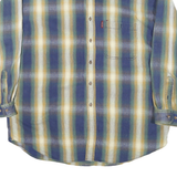 LEE Mens Blue Beige Striped Shirt XL Cotton Blend Button-Down Collar Casual