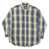LEE Mens Blue Beige Striped Shirt XL Cotton Blend Button-Down Collar Casual