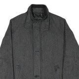 BUGATTI Mens Grey Wool Blend Jacket L Herringbone Classic Zip Pockets