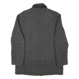BUGATTI Mens Grey Wool Blend Jacket L Herringbone Classic Zip Pockets