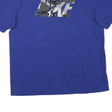 NIKE Mens Blue T-Shirt XL Short Sleeve Crew Neck Camouflage Graphic Print