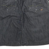 BOSS HUGO BOSS Womens Black Denim Mini Cotton Skirt UK 12 Stylish Casual