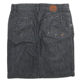 BOSS HUGO BOSS Womens Black Denim Mini Cotton Skirt UK 12 Stylish Casual