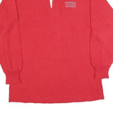 Mens Red & White University Of Calgary Long Sleeve Polo Shirt L Cotton Blend