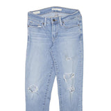LEVI'S 711 Womens Slim Light Blue Denim Ripped Skinny Jeans W26 L25 Distressed
