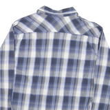 WRANGLER Mens Blue & White Plaid Shirt XL Casual Cotton Blend Long Sleeve
