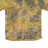 TRAVEL SMITH Mens Yellow & Brown Abstract Print Cotton Blend Shirt M Casual