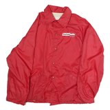 PRO FIT Mens Red Button Jacket L Polyester Plain Casual Sportswear