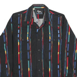 ROPER Mens Black & Multicolour Striped Shirt M Western Cotton Button