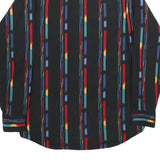 ROPER Mens Black & Multicolour Striped Shirt M Western Cotton Button