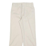 DICKIES Womens Relaxed Cotton Blend White Trousers W26 L28 Workwear Zip Closure