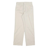 DICKIES Womens Relaxed Cotton Blend White Trousers W26 L28 Workwear Zip Closure
