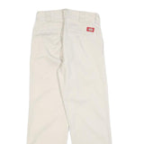 DICKIES Womens Relaxed Cotton Blend White Trousers W26 L28 Workwear Zip Closure