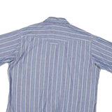WRANGLER Mens Blue Striped Shirt XL Western Casual Summer Short Sleeve