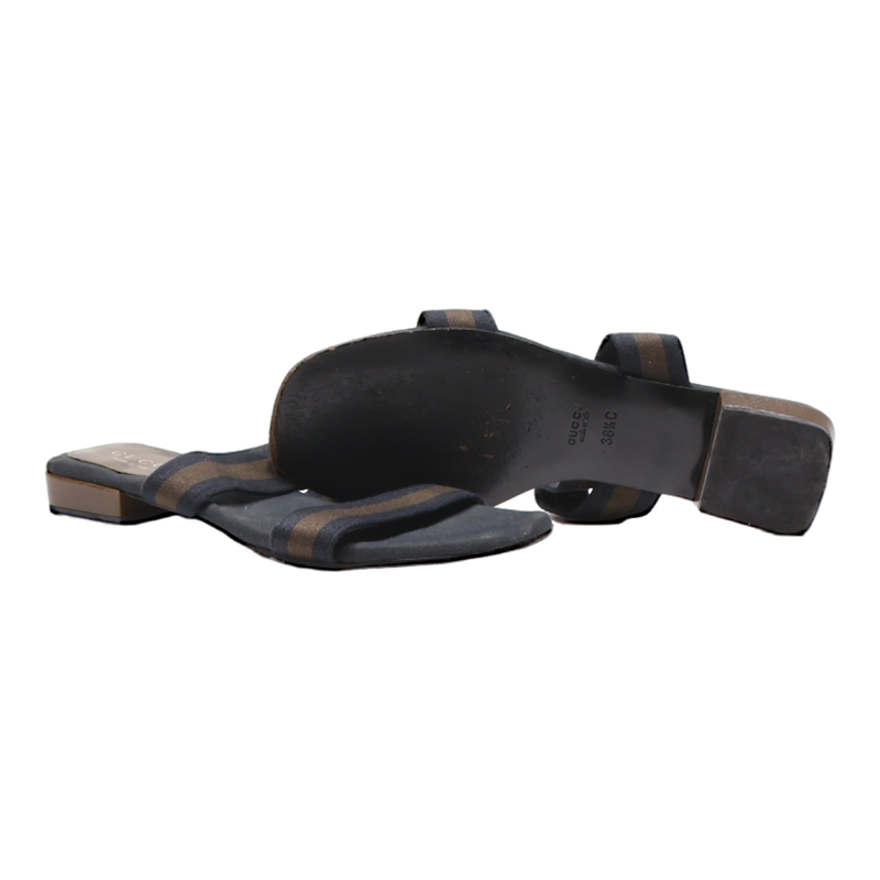 GUCCI Slider Sandals Blue Synthetic Womens UK 5.5