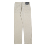 LEVI'S Mens Beige Cotton Regular Straight Trousers W30 L32 Zip Closure