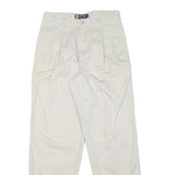 CHAPS Mens Cotton Blend White Relaxed Straight Trousers W28 L31 Classic Casual