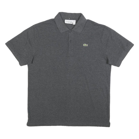 LACOSTE Mens Grey Short Sleeve Polo Shirt XL Cotton Classic Casual
