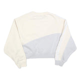 ADIDAS Womens Cream & Grey Sweatshirt Crew Neck UK 12 Cotton Blend Casual