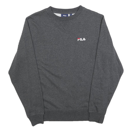 FILA Mens Grey S Crew Neck Sweatshirt Cotton Blend Pullover Casual