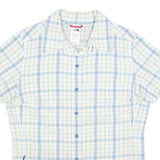THE NORTH FACE Womens White & Blue Check Shirt M Outdoor Casual Button Down