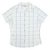 THE NORTH FACE Womens White & Blue Check Shirt M Outdoor Casual Button Down