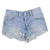 LEVI'S Womens Denim Blue Casual Shorts XS W25 Distressed Cut-Off