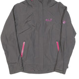 JACK WOLFSKIN Womens Grey Outdoor Jacket UK 10 Polyester Blend Zip Hooded