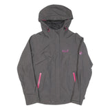 JACK WOLFSKIN Womens Grey Outdoor Jacket UK 10 Polyester Blend Zip Hooded