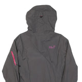 JACK WOLFSKIN Womens Grey Outdoor Jacket UK 10 Polyester Blend Zip Hooded