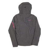 JACK WOLFSKIN Womens Grey Outdoor Jacket UK 10 Polyester Blend Zip Hooded