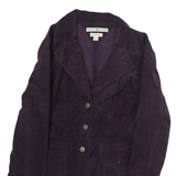 TOMMY HILFIGER Womens Purple Cotton Corduroy Button Jacket M Stretch Classic
