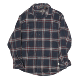 GH BASS Mens Blue & White Checked Cotton Blend Shirt L Casual Long Sleeve