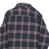 GH BASS Mens Blue & White Checked Cotton Blend Shirt L Casual Long Sleeve