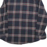 GH BASS Mens Blue & White Checked Cotton Blend Shirt L Casual Long Sleeve