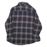 GH BASS Mens Blue & White Checked Cotton Blend Shirt L Casual Long Sleeve