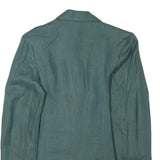 AUTHENTIC Womens Green Linen Blend Jacket XS Button Closure Plain Classic Fit