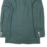 AUTHENTIC Womens Green Linen Blend Jacket XS Button Closure Plain Classic Fit