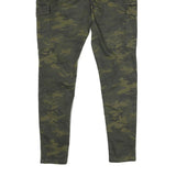 CLOCKHOUSE Womens Slim Camouflage Green Skinny Leg Trousers W32 L29 Cotton Blend