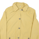 Womens Yellow Cotton Blend Button Jacket XL Plain Casual Lightweight Outerwear