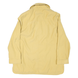 Womens Yellow Cotton Blend Button Jacket XL Plain Casual Lightweight Outerwear