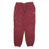 CHAMPION Womens Joggers Red & Black All Over Logo Slim Tapered XL W30 L28